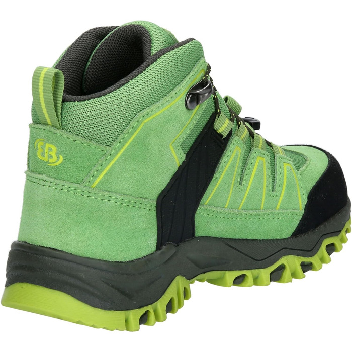 Дитячі трекінгові черевики Brütting Mount Pinos High, 39 EU, зелено-чорні, лимонні акценти