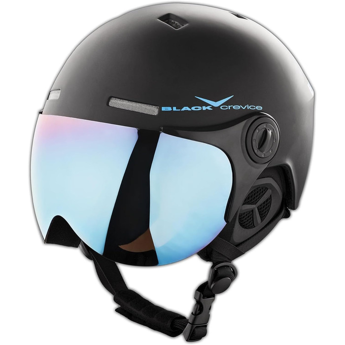Шолом гірськолижний BLACK CREVICE Saalbach з візором, чорно-блакитний, унісекс, 58-61 см