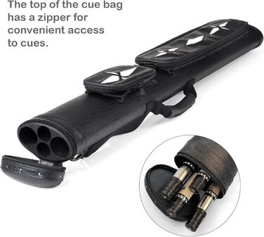 Чохол для більярдних київ на 2 киї з штучної шкіри, чорний