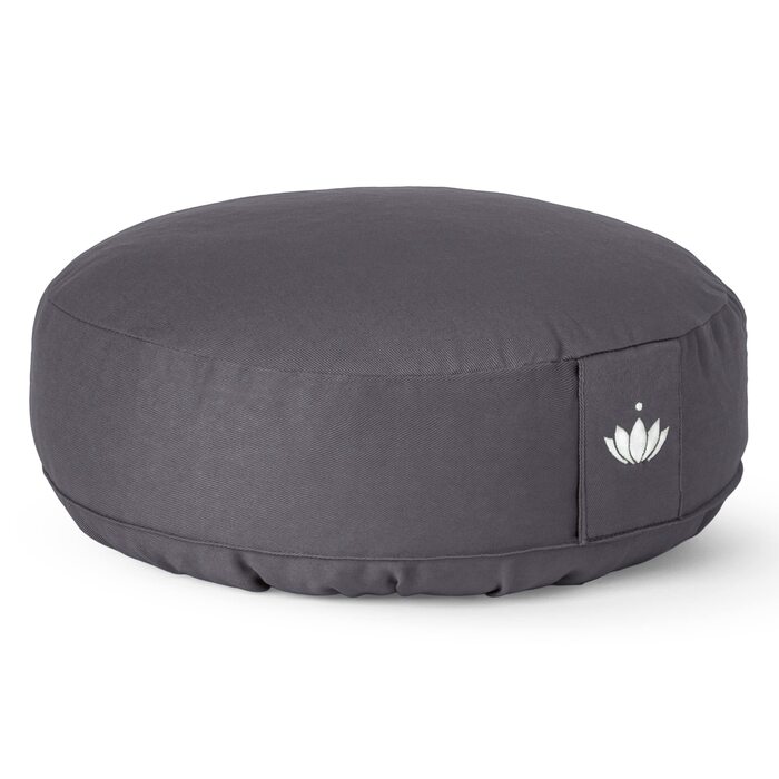 Медитаційне подушення Lotuscrafts® з висотою сидіння 10 см, низьке, з дінковою начинкою, кругле, для йоги та медитації, знімний чохол, сертифікат GOTS