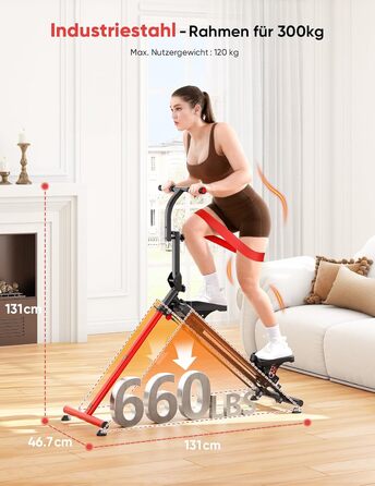 Сходи-степер YOLEO з регульованим опором для дому, складаний, 3 режими тренування, компактний кардіо-тренажер, великі платформи, 90% зібраний, з ручкою