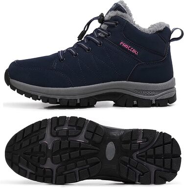 Жіночі зимові чоботи - тепла підкладка, водонепроникність, трекінгові та туристичні черевики, зимові короткі чоботи, Outdoor взуття, синій, 38.5 EU