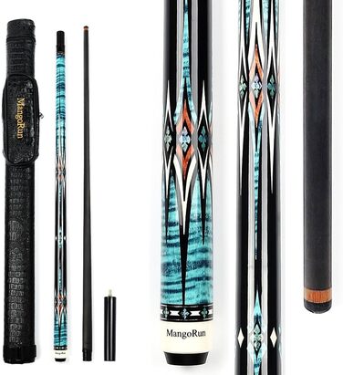MangoRun Більярдний кий з карбону, 1/2, з екіпіруванням, низька деформація (Blue, 12.5mm)