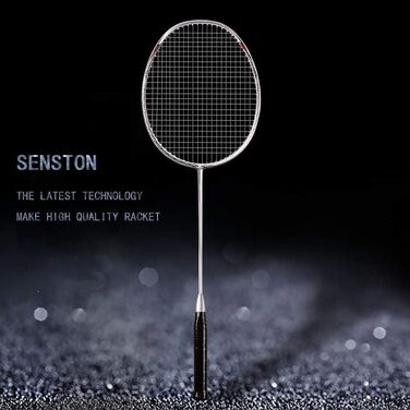 Ракетка для бадмінтона Senston N80 з графіту та карбону, легка, з сумкою (срібна)