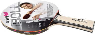 Настільний тенісний ракетка Butterfly Timo Boll Silver 85015 з чохлом, ITTF сертифікат, анатомічна ручка, преміум Addoy накладка, для амбітних гравців