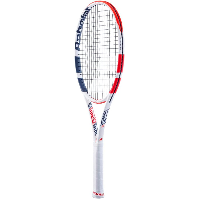Тенісна ракетка Babolat Pure Strike 103 (3 покоління), натягнута, 16 г біла струна Babolat Syn Gut, середня натяжка, ручка 4 3/8