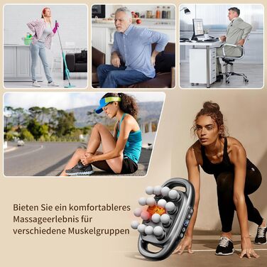 Масажний пістолет VTT з 16 насадками для глибокого масажу м'язів спини та плечей, 3 режими, 30 швидкостей, акумулятор 2600mAh