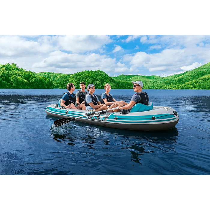 Надувний човен Bestway Hydro-Force Adventure Elite X5, 5-місний, з насосом, веслами, сидіннями, сумкою для речей та чохлом