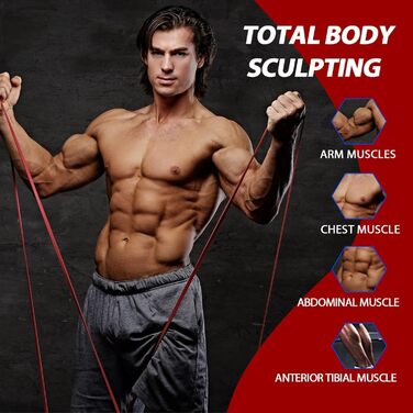 LEEKEY Еластичні гумки для фітнесу - Набір для силових тренувань, фізичної терапії та домашніх виснажень. Гумки для тяги, витягування та мобільності. Опір: 6,8–56,7 кг