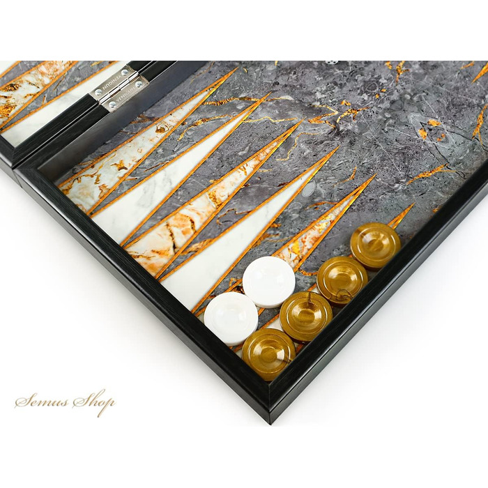 Набір для гри в нарди Yenigun з імітацією східного мармуру XXL