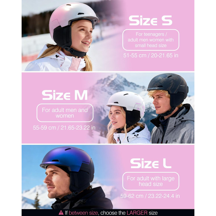 Шолом гірськолижний/сноуборд Ololand, унісекс, рожевий градієнт, M (55-59 см)