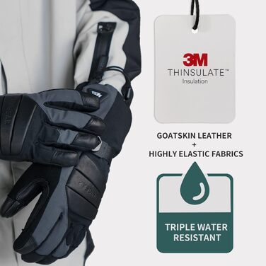 Унігір: Теплі рукавички з підігрівом для жінок та чоловіків, 3 режими, водонепроникні, сенсорні, для катання на лижах, Рейно, Outdoor, чорно-сірий XL