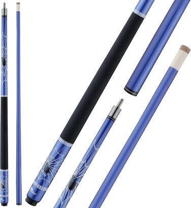 Більярдний кий HMQQ 58'' 2-частинний, скловолокно та графіт, синій, 595 г, 19-21 унція