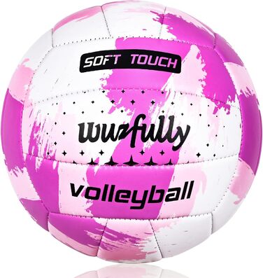 Волейбольний м'яч Wuzfully Kinder Soft Touch для пляжу та залу, розмір 5 (Рожевий)