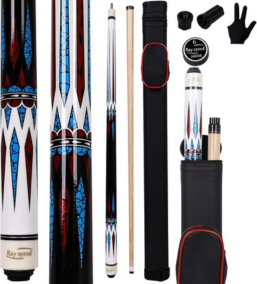 Професійний більярдний кий 58' 2-частинний з кейсом з твердого дерева (канадський клен) 19/20oz Pool Stick Set (20 oz, CGB-100)