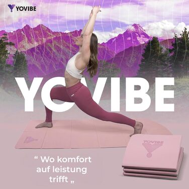 Килимок для йоги YoVibe® 183x60x0.6 см рожевий з TPE, антиковзкий, товстий + сумка та рушник для йоги