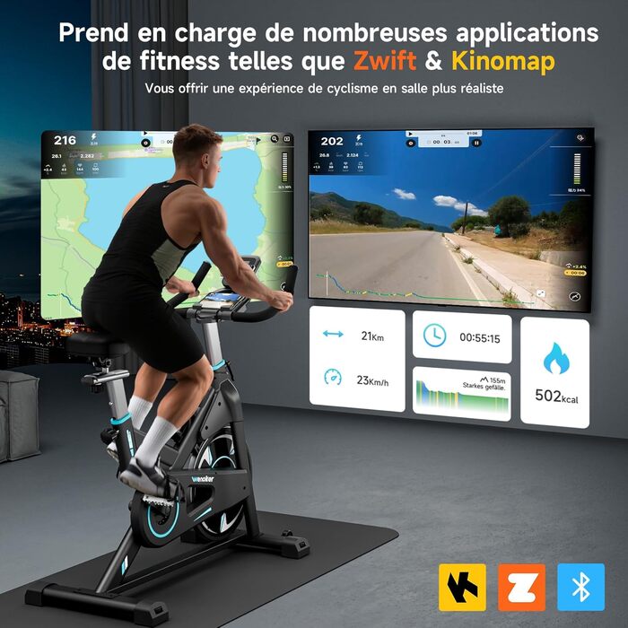 Велотренажер Wenoker з LCD-дисплеєм, магнітний, регульований, до 160 кг