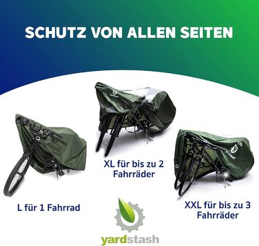 Гараж для велосипедів YardStash на 3 велосипеда - водовідштовхувальний захисний чохол з блискавкою та світловідбиваючими елементами XXL