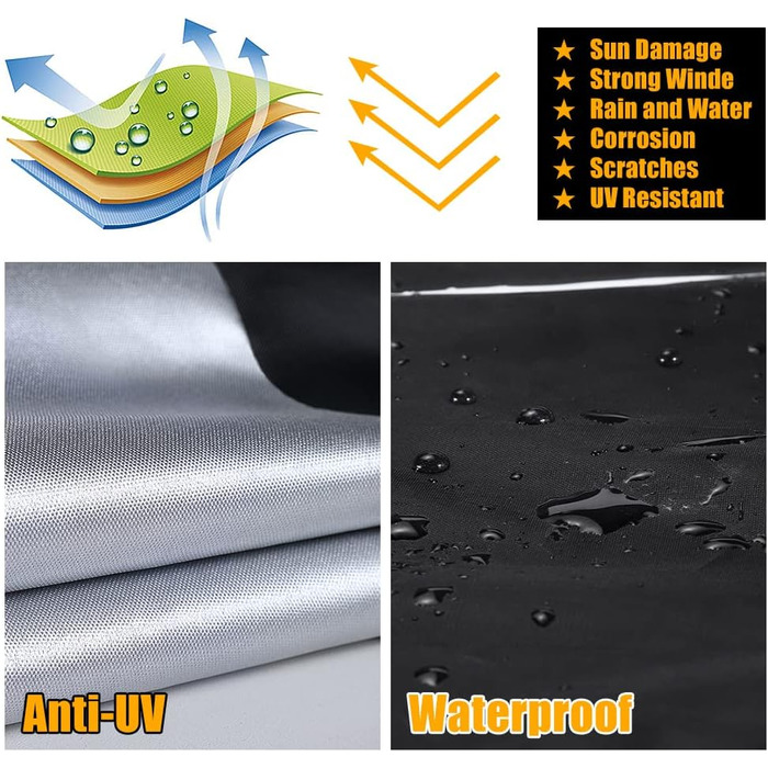 Чохол для триколісного велосипеда преміум-класу, підходить для всіх триколісних велосипедів та мопедів, для зберігання в приміщенні та на вулиці, 264,2 x 110 x 124,5 см (чорний та помаранчевий)