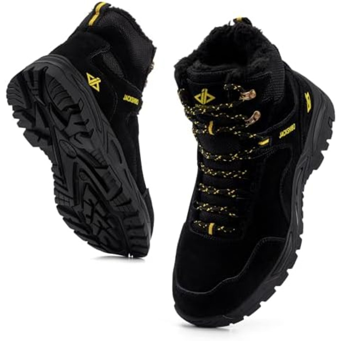 Черевики зимові JackShibo для чоловіків та жінок. Теплі, водонепроникні, антиковзаючі, для хайкінгу та трекінгу. Зимові черевики на 44 EU, чорні