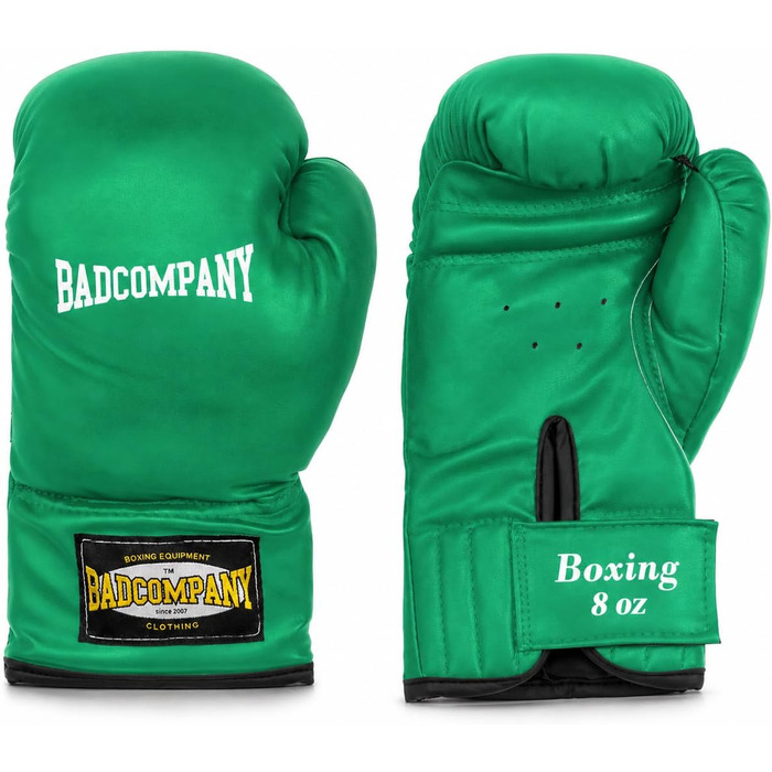 Дитячий боксерський набір Bad Company: боксерський мішок 55x25 см + рукавички 8oz (зелений) для дітей до 12 років