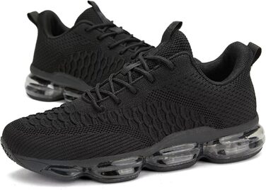 Чоловічі бігові кросівки з повітряною подушкою, дихаючі, для тенісу, модні, з антиковзаючою підошвою, для тренувань, відпочинку, спорту, фітнесу, подорожей, комфортні, чорні, 42 EU