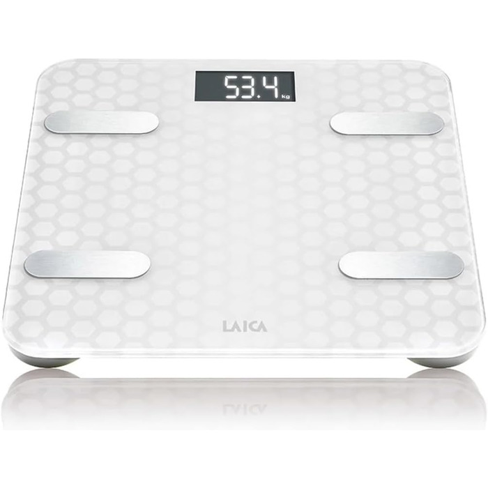 Електронна вага Laica LA283 з Bluetooth, аналіз складу тіла, біла