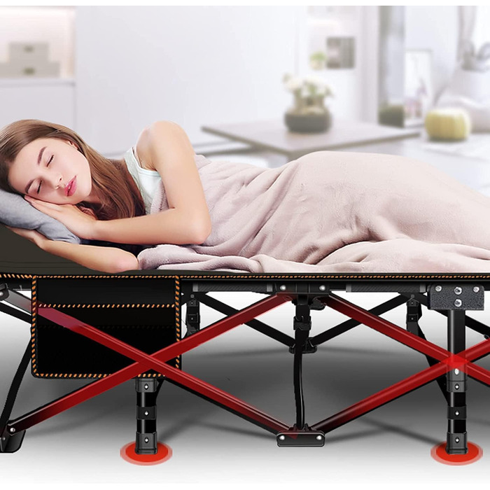 Складні туристичні ліжка ABORON для дорослих, двошарові, 1200D, портативні, міцні, для дому, офісу, кемпінгу, відпочинку (75x28x14 см, чорний)