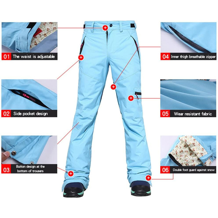 Водонепроникний та вітронепроникний жіночий комплект для катання на лижах (куртка та штани) – теплий зимовий костюм для походів та сноубордингу, оранжево-чорний (L, білий+чорний)