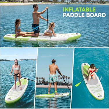 FBSPORT SUP дошка Stand Up Paddle 335 см для дорослих, надувна, з антиковзким покриттям, комплект з веслом, насосом та аксесуарами для йоги, подорожей та серфінгу (Фруктів зелений)