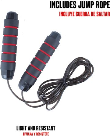 Набір для дому Calma Dragon 2-в-1: ролер для пресу та скакалка, фітнес-тренажер, червоний