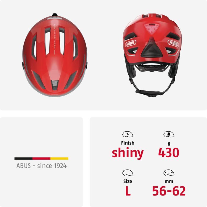 Велосипедний шолом ABUS Stadthelm Pedelec 2.0 ACE з підсвіткою, візором, дощовиком і захистом вух для чоловіків та жінок