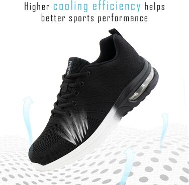 Спортивні кросівки Hitmars для чоловіків та жінок з повітряною подушкою, розмір 36-48, 44 EU, чорно-білі