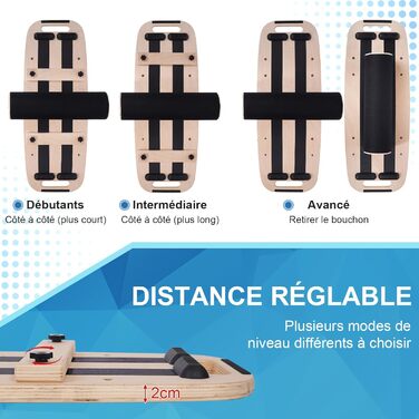 Дошка для балансу Holz з роликом та полицею, чорна - для дорослих, тренування рівноваги