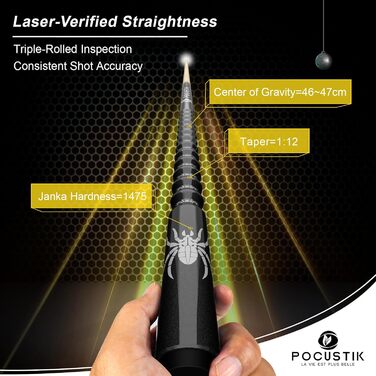 Набір для більярду Pocustik: 2 шт. кийки, канадський клен, 147.3 см, ергономічні, для дому, синій/фіолетовий або чорний/червоний