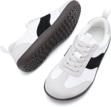 Жіночі широкі кеди для фітнесу та бігу Barfußschuhe (40 EU, сіро-чорні). Легкі дихаючі кросівки з широкою носковою частиною, Zero Drop