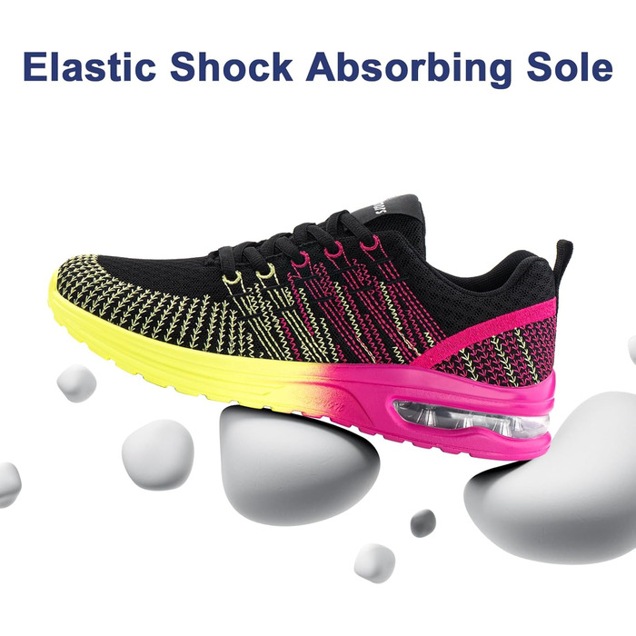 Жіночі кросівки Hitmars для бігу та фітнесу: дихаючі, з амортизацією, чорний колір, розміри EU 36-42