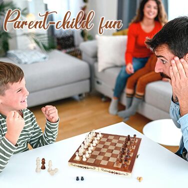 Шаховий набір дерев'яний, складаний, магнітний, великий. Підходить для дітей та дорослих. Для гри в приміщенні, на вулиці та в подорожах.