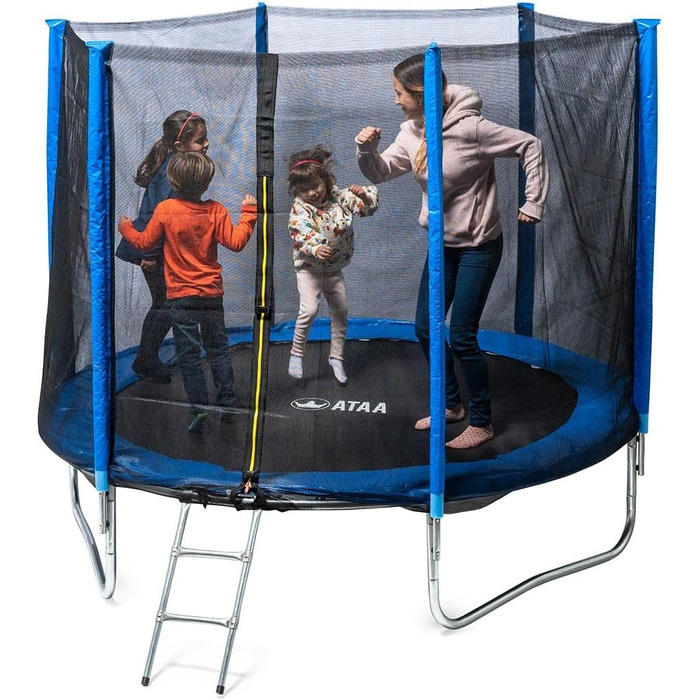 Батут для дітей 250 см з сіткою безпеки, блакитний – ідеальний для активного відпочинку на вулиці