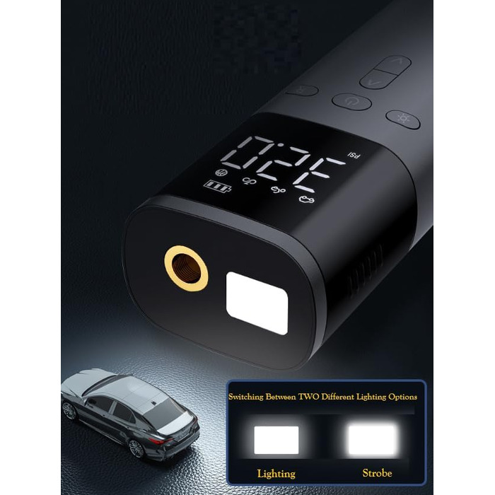 Електричний насос для велосипеда, авто, мотоцикла та м'ячів: 150 PSI, 25000 mAh, LED-ліхтар, перезаряджається