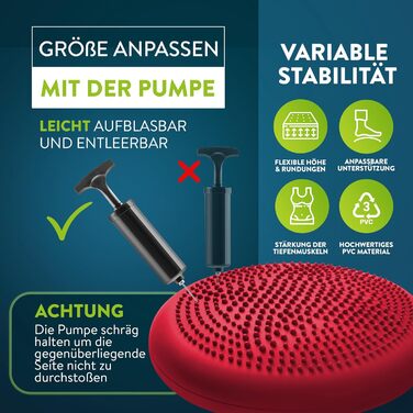 Кішн Balance ZenOne Sports® для координації та тренування спини: ортопедичний, повітряний, з насосом та інструкцією