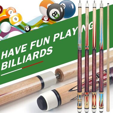 Набір для більярду Aklot Pool-Queue (2/3/4 частини), 147.3 см, дорослі, канадський клен, полірувальний набір