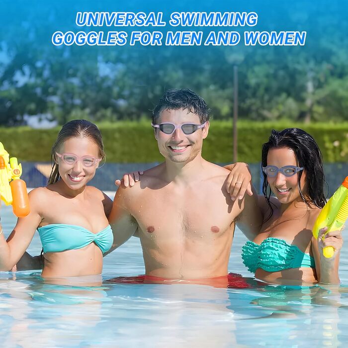 Окуляри для плавання Schwibrille HD з антизапітним покриттям, UV-захистом, герметичні, зручні - для дорослих, для басейну та відкритої води (Розмір M, Колір Gouache)