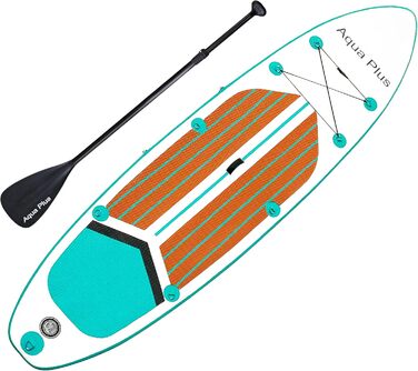 Надувна SUP-дошка Aqua Plus 335x83x15 см, графіті жовта, комплект із веслом, насосом, рюкзаком для подорожей, для всіх рівнів, підлітки та дорослі