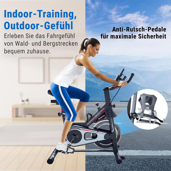 AsVIVA S14 Indoor Cycle Speedbike: фітнес-велотренажер з 15 кг маховиком, Bluetooth-комп'ютером, сумісний з додатками, регульоване сідло та плавний опір