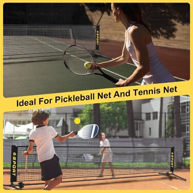 Портативне міні-волейбольне сітка, комплект з гумовим волейбольним м'ячем, насосом та сумкою. Регульована висота 7,9 м - 1,5 м для тенісного, бадмінтонного, футбольного та піклбол-сітки