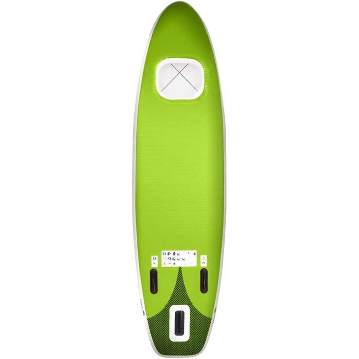 Надувна SUP-дошка для дорослих vidaXL 330x76x10 см, комплект: весло, насос, зелена, для серфінгу, сапборд, фановий падлборд