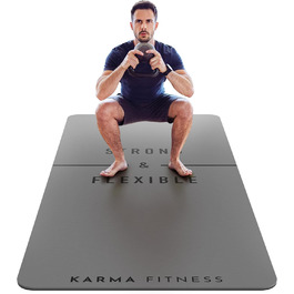 Тренувальний килимок для йоги та фітнесу – великий, 183x80 см, 10 мм, TPE, сірий – для дому, HIIT, Pilates, гімнастики
