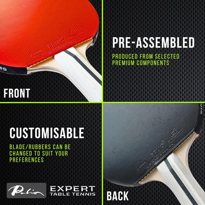 Набір для пінг-понгу Palio Expert 3.0 з чохлом | Стіл-тенісний розбирання ITTF | Розбирання для початківців | Максимальний оберт та контроль