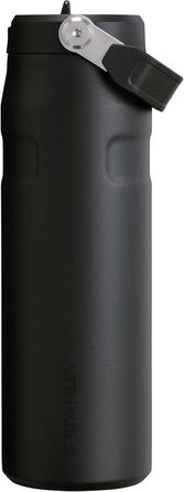 Термобутилка Stanley Flip Straw 2.0 з трубочкою 0,7 л, чорна, термос, зберігає холод до 12 годин, тримає лід до 3 днів, BPA-free, не протікає, підходить для автотримача, можна мити в посудомийці